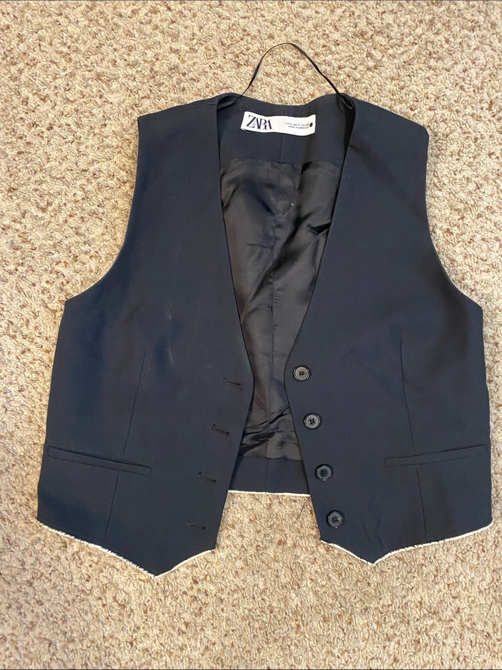 Zara Men's Black Tailored Waistcoat Vest